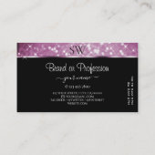 Carte De Visite Parties scintillant violette élégant Étoiles lumin (Dos)