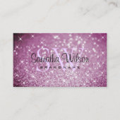 Carte De Visite Parties scintillant violette élégant Étoiles lumin (Devant)