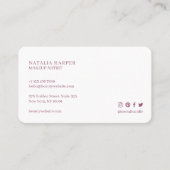 Carte De Visite Parties scintillant violette élégante et maquillag (Devant)