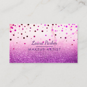 Carte De Visite Parties scintillant violette Faux Marbre maquillag