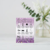 Carte De Visite Parties scintillant violette Lilac brillant Brosse (Debout devant)