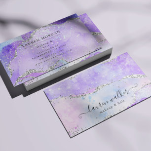 Carte De Visite Parties scintillant violette Magnifique maquillage