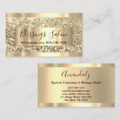 Carte De Visite Parties scintillant VIP Gold Frame Event Planner B (Devant / Derrière)
