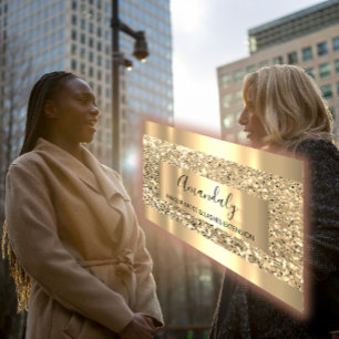 Carte De Visite Parties scintillant VIP Gold Frame Glam rose moder