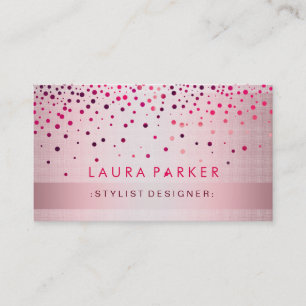 Carte De Visite Parties scintillant vive Confetti Linen Élégant Ar