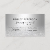 Carte De Visite Parties scintillantes argentées métalliques de (Dos)