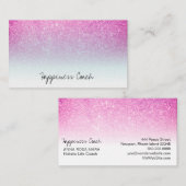 Carte De Visite Parties scintillantes blanches bleues magenta (Devant / Derrière)