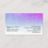 Carte De Visite Parties scintillantes blanches de gradient d'Ombre (Dos)