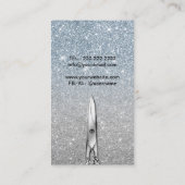 Carte De Visite Parties scintillantes bleues de coiffeur et (Dos)