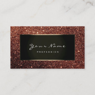 Carte De Visite Parties scintillantes brun chocolat de cadre de