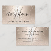 Carte De Visite Parties scintillantes chics d'or de confettis de (Devant / Derrière)