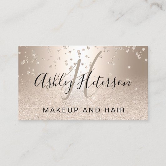 Carte De Visite Parties scintillantes chics d'or de confettis de (Devant)