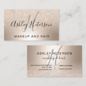 Carte De Visite Parties scintillantes chics d'or de manuscrit de (Devant / Derrière)