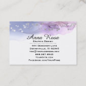 Carte De Visite Parties scintillantes d'argent d'aquarelle (Dos)
