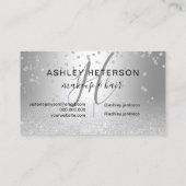 Carte De Visite Parties scintillantes d'argent de confettis de (Dos)