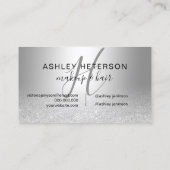 Carte De Visite Parties scintillantes d'argent de manuscrit de (Dos)