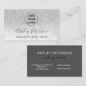 Carte De Visite Parties scintillantes d'argent de marbre de (Devant / Derrière)