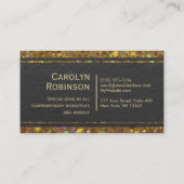 Carte De Visite Parties scintillantes de Bokeh d'or avec le cuir (Dos)