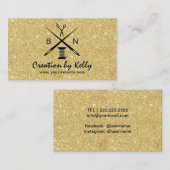 Carte De Visite Parties scintillantes de couture d'or de (Devant / Derrière)