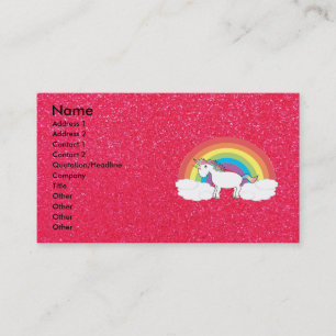 Carte De Visite Parties scintillantes de rose de licorne