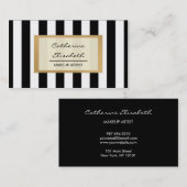 Carte De Visite Parties scintillantes d'or de Faux, rayures (Devant / Derrière)