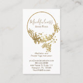 Carte De Visite Parties scintillantes d'or de Lotus de Mindfulness (Dos)