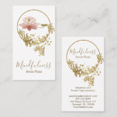 Carte De Visite Parties scintillantes d'or de Lotus de Mindfulness (Devant / Derrière)