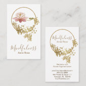 Carte De Visite Parties scintillantes d'or de Mindfulness de (Devant / Derrière)