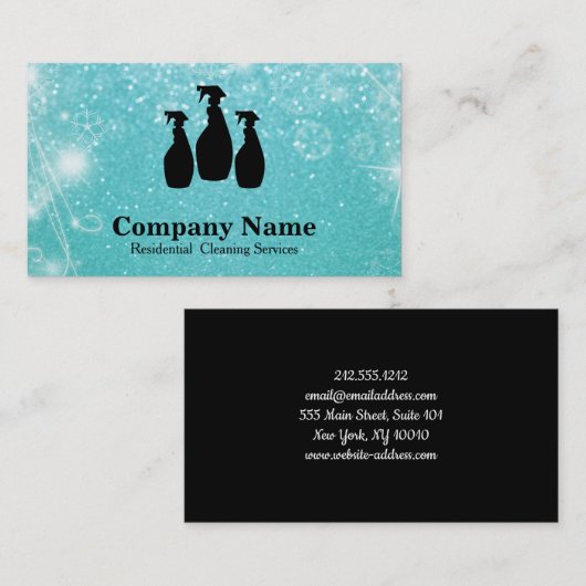 Carte De Visite Parties scintillantes élégantes Bokeh de service (Devant / Derrière)