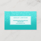 Carte De Visite Parties scintillantes élégantes d'aqua de faux de (Dos)