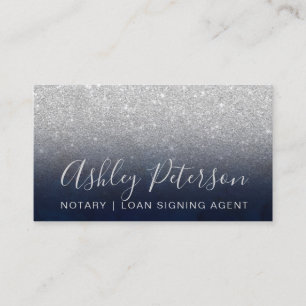 Carte De Visite Parties scintillantes élégantes d'argent de bleu