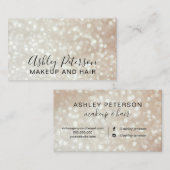 Carte De Visite Parties scintillantes élégantes de rose d'or de (Devant / Derrière)