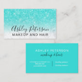 Carte De Visite Parties scintillantes élégantes de turquoise de (Devant / Derrière)