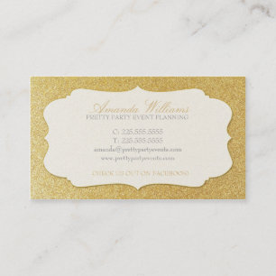 Carte De Visite Parties scintillantes élégantes d'or