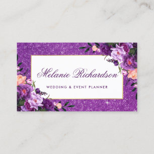 Carte De Visite Parties scintillantes florales pourpres