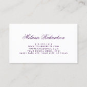 Carte De Visite Parties scintillantes florales pourpres (Dos)