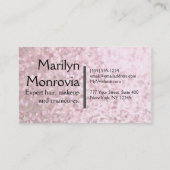 Carte De Visite Parties scintillantes molles de rose en pastel (Dos)