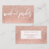 Carte De Visite Parties scintillantes roses d'or de faux de (Devant / Derrière)