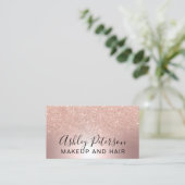 Carte De Visite Parties scintillantes roses d'or de marbre (Debout devant)