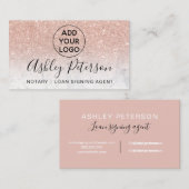 Carte De Visite Parties scintillantes roses d'or de marbre de (Devant / Derrière)