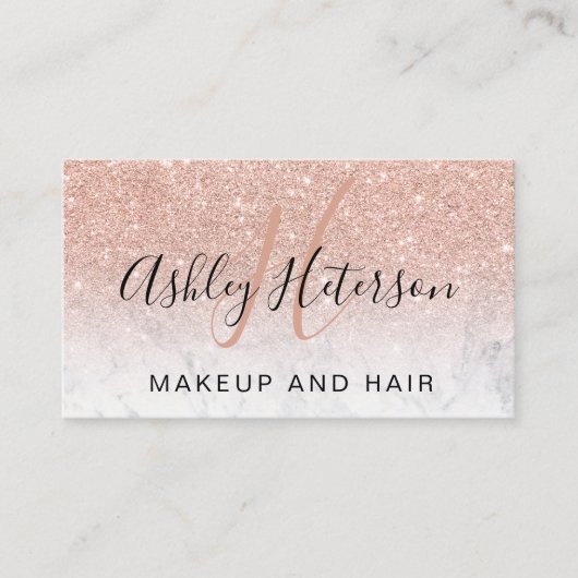 Carte De Visite Parties scintillantes roses d'or de marbre de (Devant)