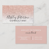 Carte De Visite parties scintillantes roses d'or de marbre de (Devant / Derrière)