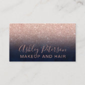 Carte De Visite Parties scintillantes roses d'or de marine (Devant)