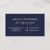 Carte De Visite Parties scintillantes roses d'or de marine (Dos)