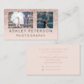 Carte De Visite Parties scintillantes roses minimales d'or de (Devant / Derrière)