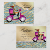 Carte De Visite Parties scintillantes turquoises de client de mode (Devant / Derrière)