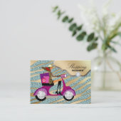 Carte De Visite Parties scintillantes turquoises de client de mode (Debout devant)