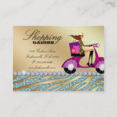 Carte De Visite Parties scintillantes turquoises de client de mode (Dos)