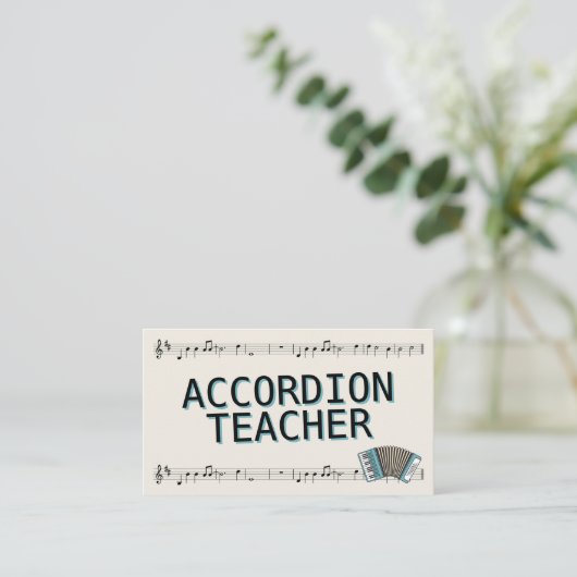 Carte De Visite Partition - Accordion enseignant (Debout devant)