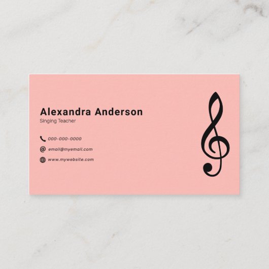 Carte De Visite Partition - Enseignant chantant (Dos)